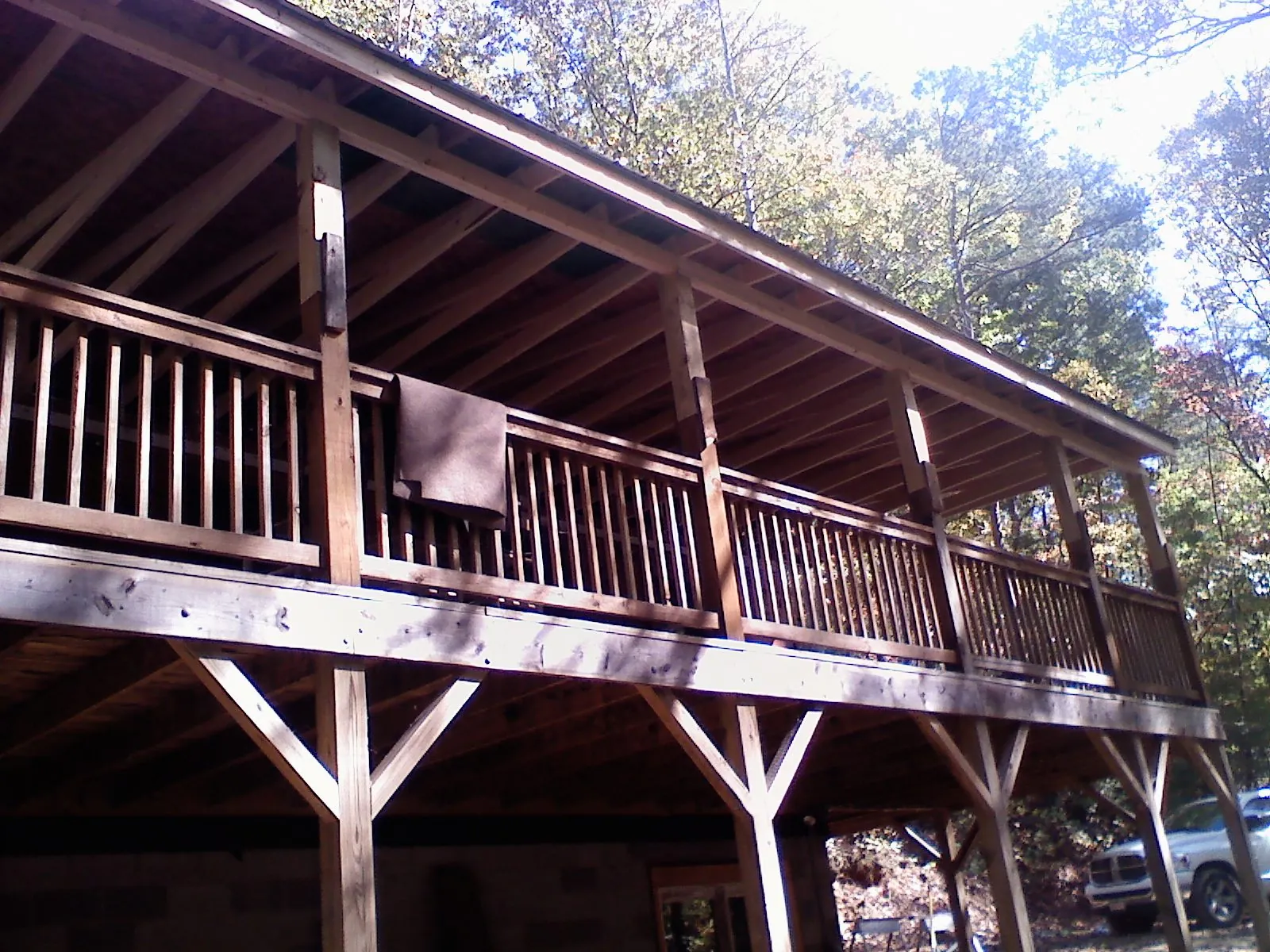 Timber framing under a new elevated porch and deck — Roof Leak Repair in Nine Mile Falls by Roofing Brothers